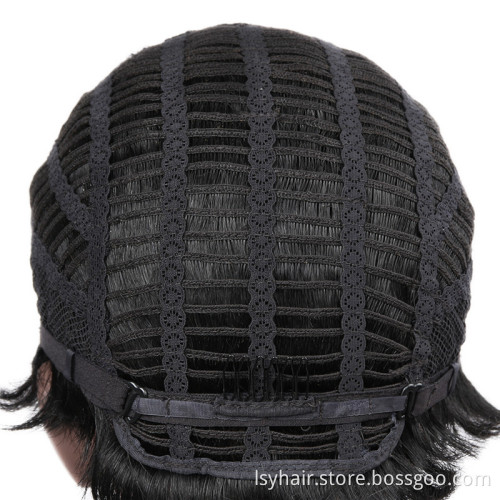 Short Pixie Cut Finger Wave Wig 100% Human Hair,  Non Lace Machine Made Pixie Wavy Short Human Hair Wigs For Black Women